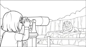 coloriage Parc zoologique pour enfant de 4 ans