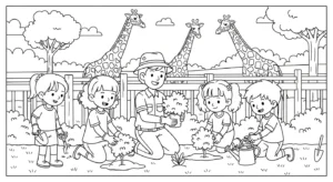 coloriage Parc zoologique à imprimer pour enfants
