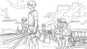 coloriage Attack on Titan à imprimer pdf gratuit