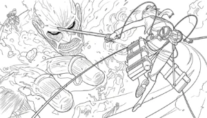 coloriage Attack on Titan pour enfant a imprimer gratuit