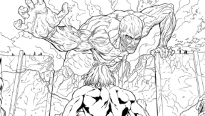 coloriage Attack on Titan pour enfant de 2 ans