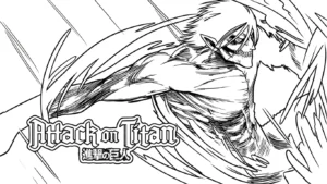 coloriage Attack on Titan à imprimer pour enfant de 4 ans