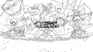 coloriage Attack on Titan à imprimer pour enfant de 9 ans
