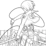 coloriage Attack on Titan à imprimer pour enfant de 9 ans