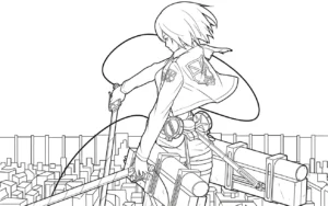 coloriage Attack on Titan à imprimer pour enfant de 9 ans