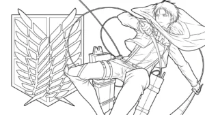 image de coloriage Attack on Titan pour enfant