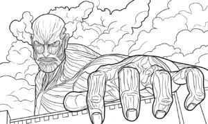 coloriage Attack on Titan à imprimer pour enfant de 7 ans