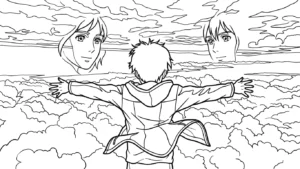 coloriage Attack on Titan et decoupage