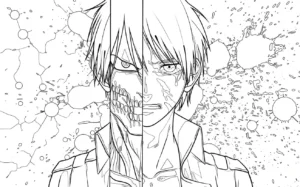 coloriage Attack on Titan pour enfants à télécharger
