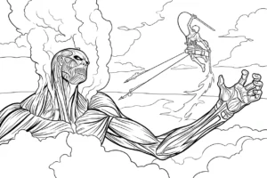 coloriage Attack on Titan pour enfant de 3 ans