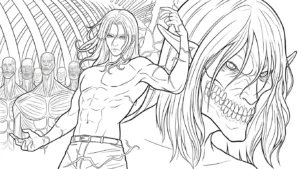 coloriage Attack on Titan à imprimer