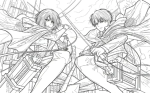 coloriage Attack on Titan pour enfant de 5 ans