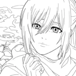 coloriage Attack on Titan à imprimer kawaii