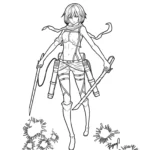 image de coloriage Attack on Titan pour enfant