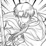 coloriage Attack on Titan à imprimer pour enfant de 7 ans