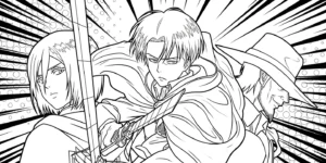 coloriage Attack on Titan à imprimer pour enfant de 7 ans
