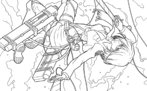 coloriage Attack on Titan a colorier en ligne