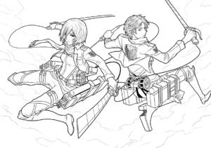 coloriage Attack on Titan pour enfants a imprimer gratuit