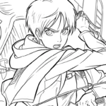 coloriage Attack on Titan à imprimer pour enfant de 4 ans