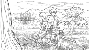 coloriage Attack on Titan pour enfant de 5 ans