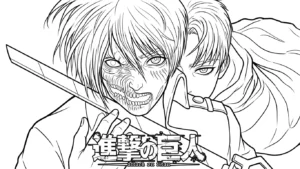 coloriage Attack on Titan et decoupage