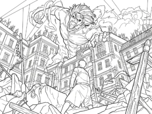coloriage Attack on Titan à imprimer pour enfant de 3 ans