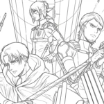 coloriage Attack on Titan et découpage à imprimer
