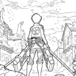 coloriage Attack on Titan à imprimer pour enfant de 10 ans