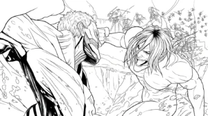 coloriage Attack on Titan à imprimer kawaii