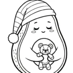 coloriage Avocat à imprimer kawaii