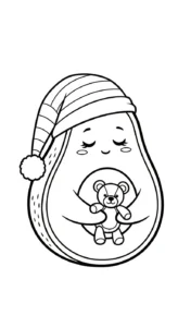 coloriage Avocat à imprimer kawaii
