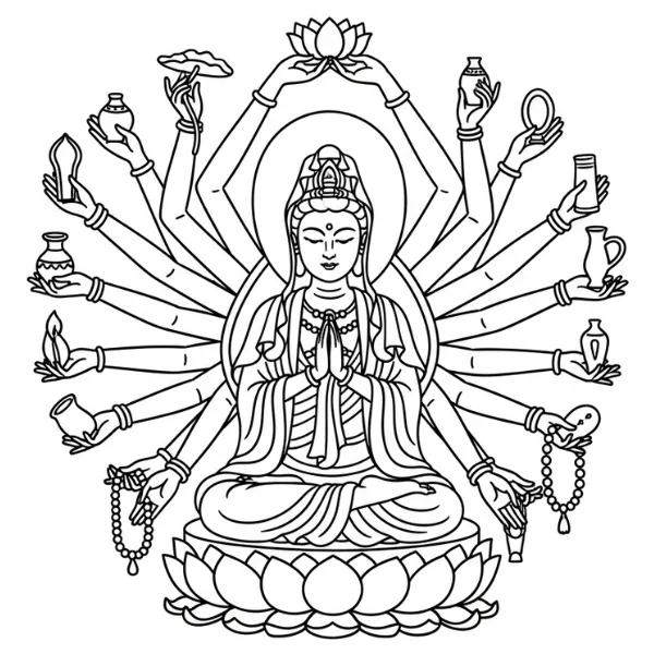 Tranh tô màu Guanyin