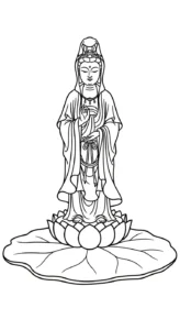 coloriage Guanyin à imprimer gratuitement
