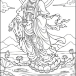 coloriage Guanyin pour enfants a imprimer