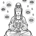 coloriage Guanyin a imprimer pour enfant de 4 ans