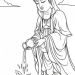 coloriage Guanyin gratuit pour enfants