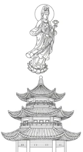 coloriage Guanyin à imprimer pour enfant de 2 ans
