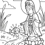 imprimer coloriage Guanyin gratuit