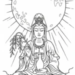 coloriage Guanyin à imprimer gratuitement pdf
