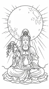 coloriage Guanyin à imprimer gratuitement pdf