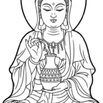 coloriage Guanyin pour enfant de 5 ans