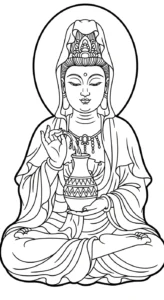 coloriage Guanyin pour enfant de 5 ans