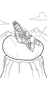 coloriage Guanyin a imprimer pour enfant de 4 ans