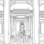 coloriage Guanyin a colorier en ligne gratuitement