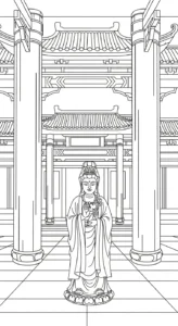 coloriage Guanyin a colorier en ligne gratuitement