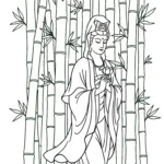 image pour coloriage Guanyin enfant