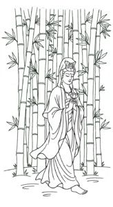 image pour coloriage Guanyin enfant