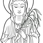 coloriage Guanyin à imprimer pour enfant de 2 ans
