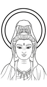 coloriage Guanyin pour primaire