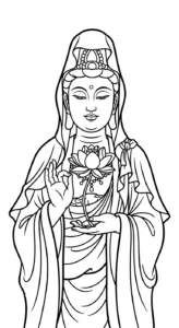 imprimer coloriage Guanyin
